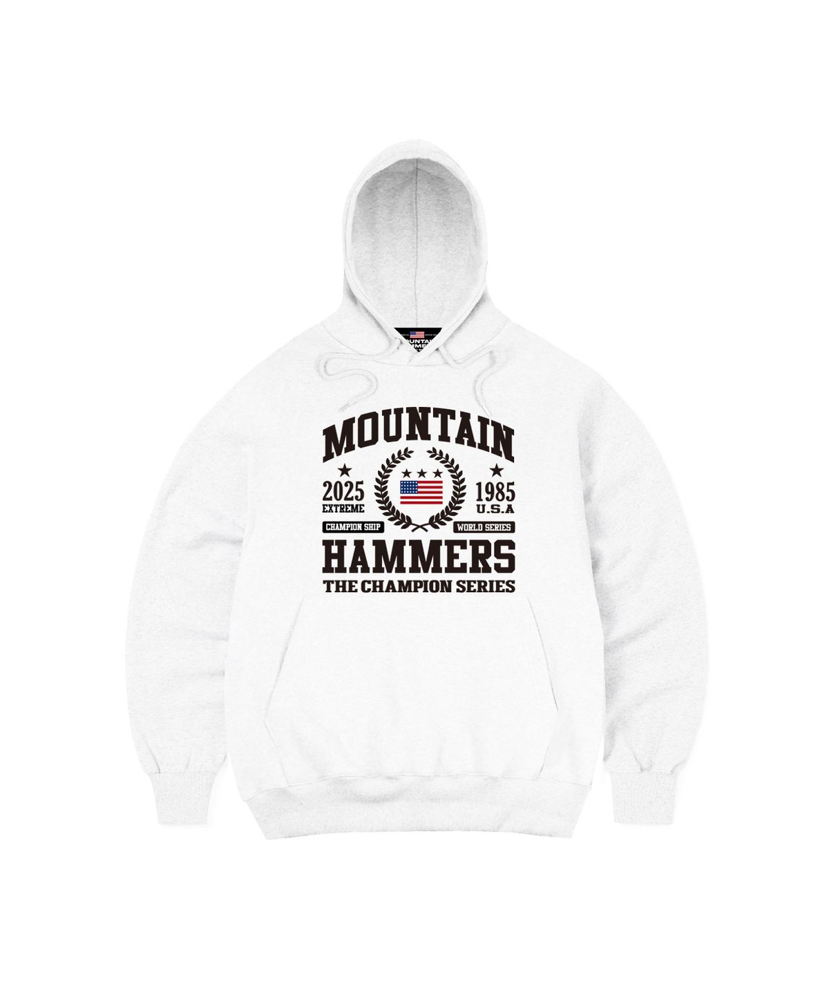 마운틴해머스(MOUNTAINHAMMERS) 월드 시리즈 로고 후드티 화이트