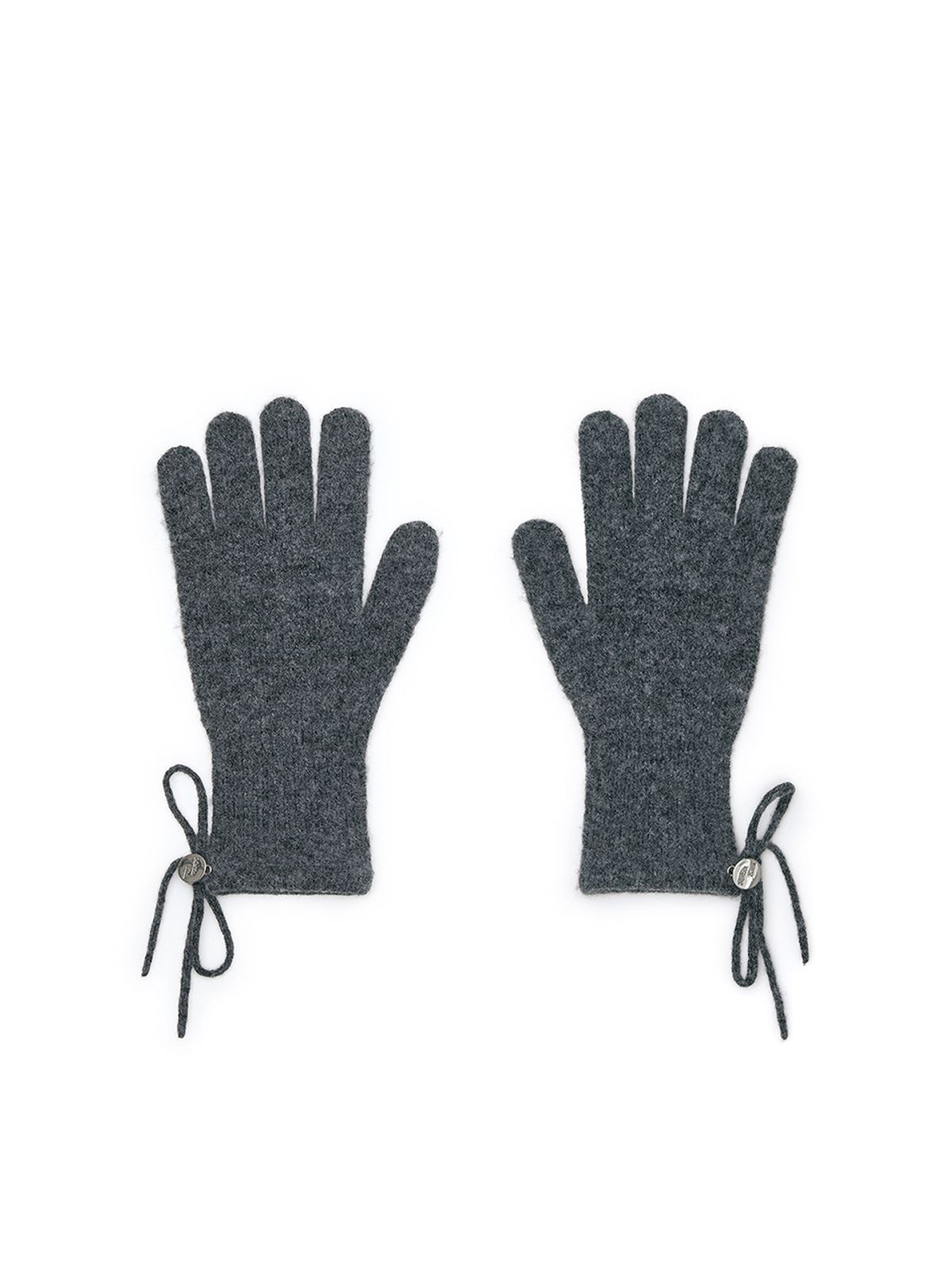 마뗑킴(MATIN KIM) RIBBON FINGER HOLE GLOVES IN CHARCOAL