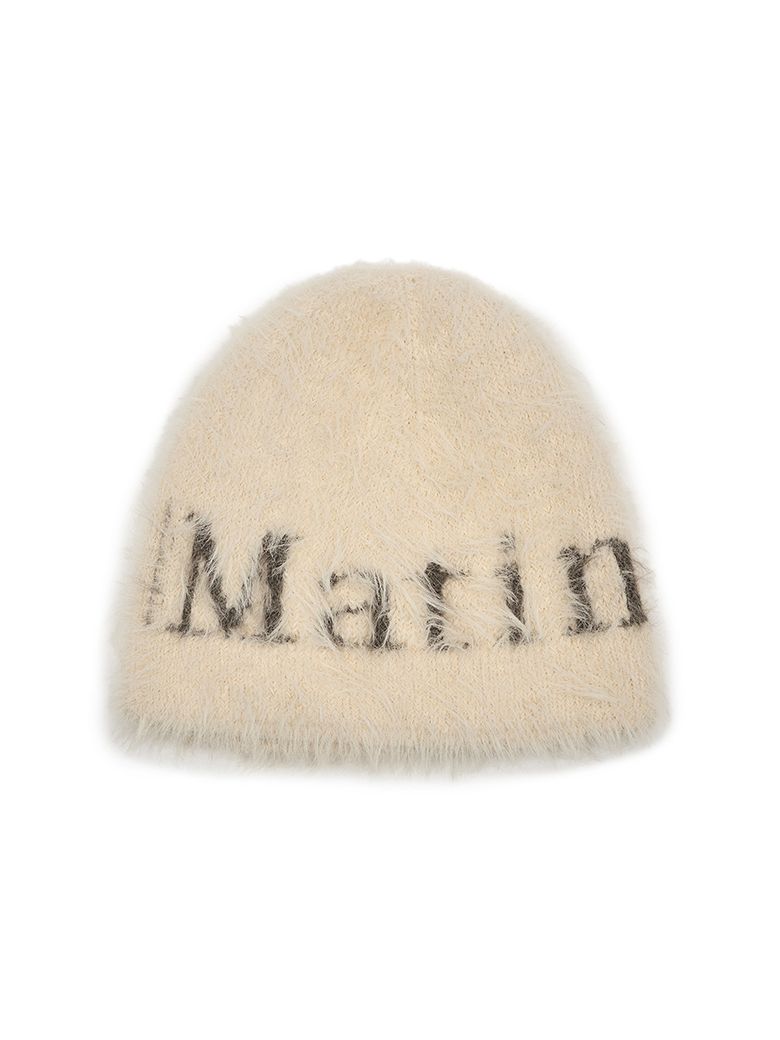 MATIN HAIRY KNIT BEANIE IN LIGHT BEIGE