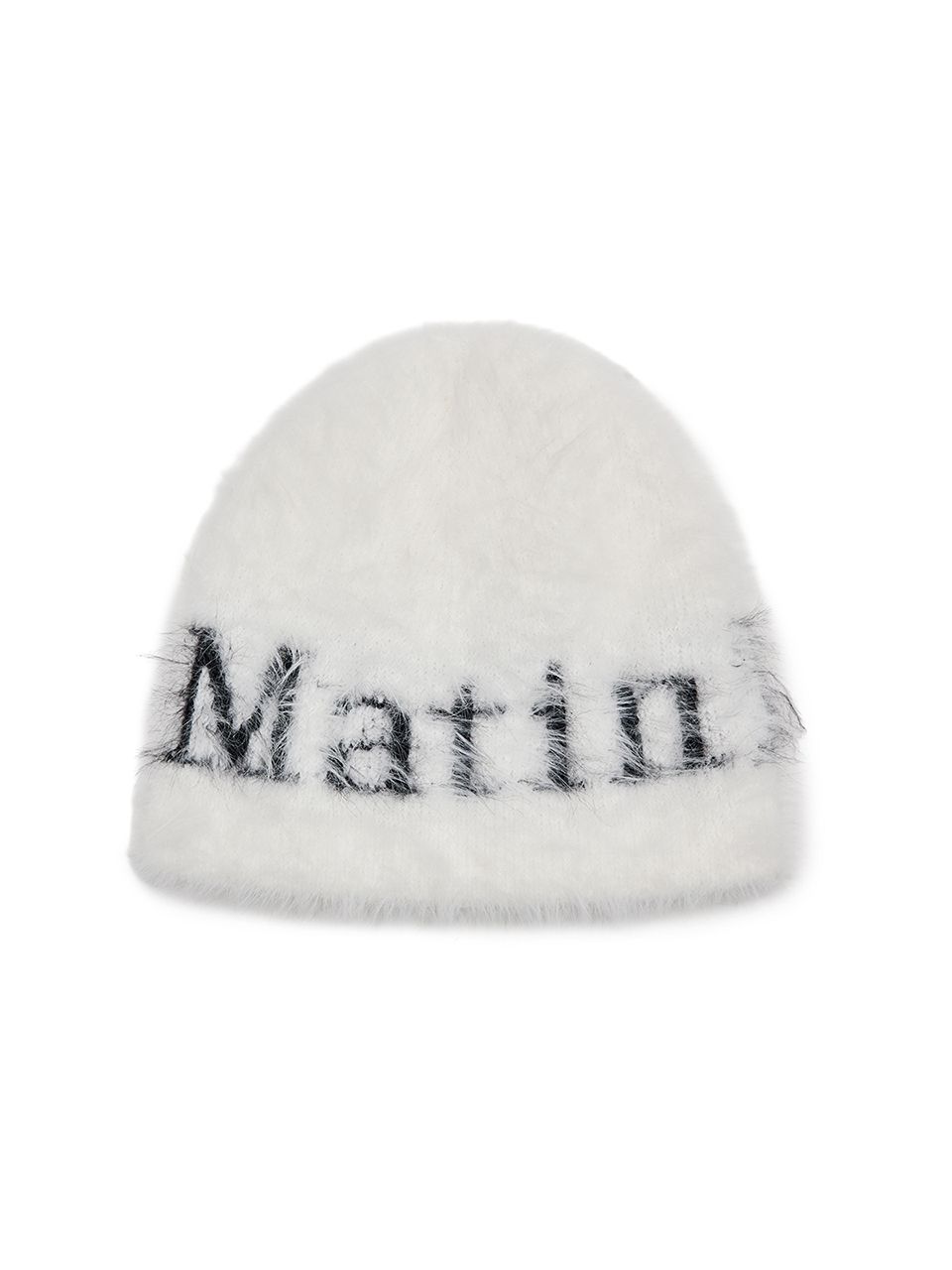 MUSINSA公式 | MATIN KIM MATIN HAIRY KNIT BEANIE IN WHITE