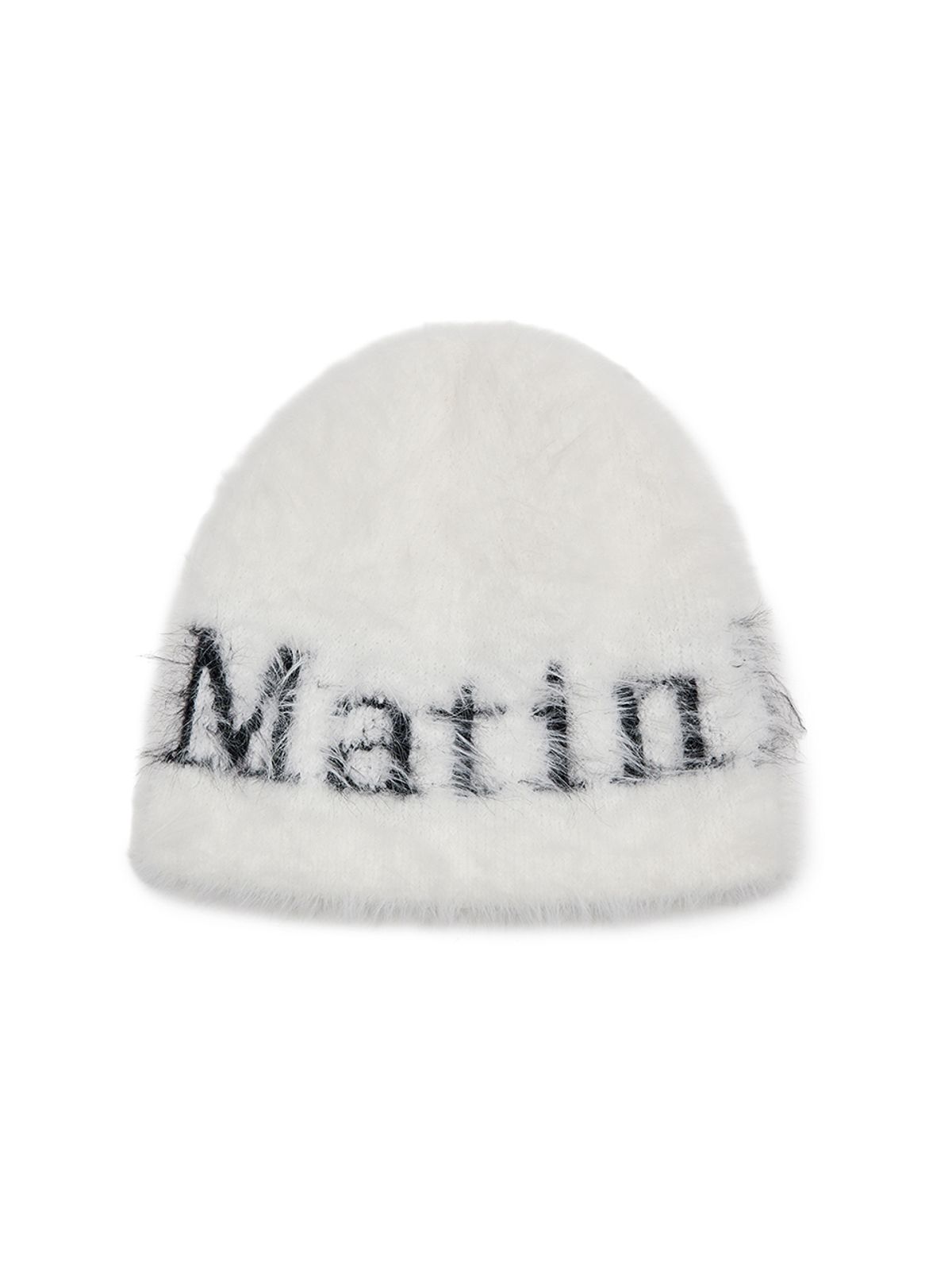 마뗑킴(MATIN KIM) MATIN HAIRY KNIT BEANIE IN WHITE