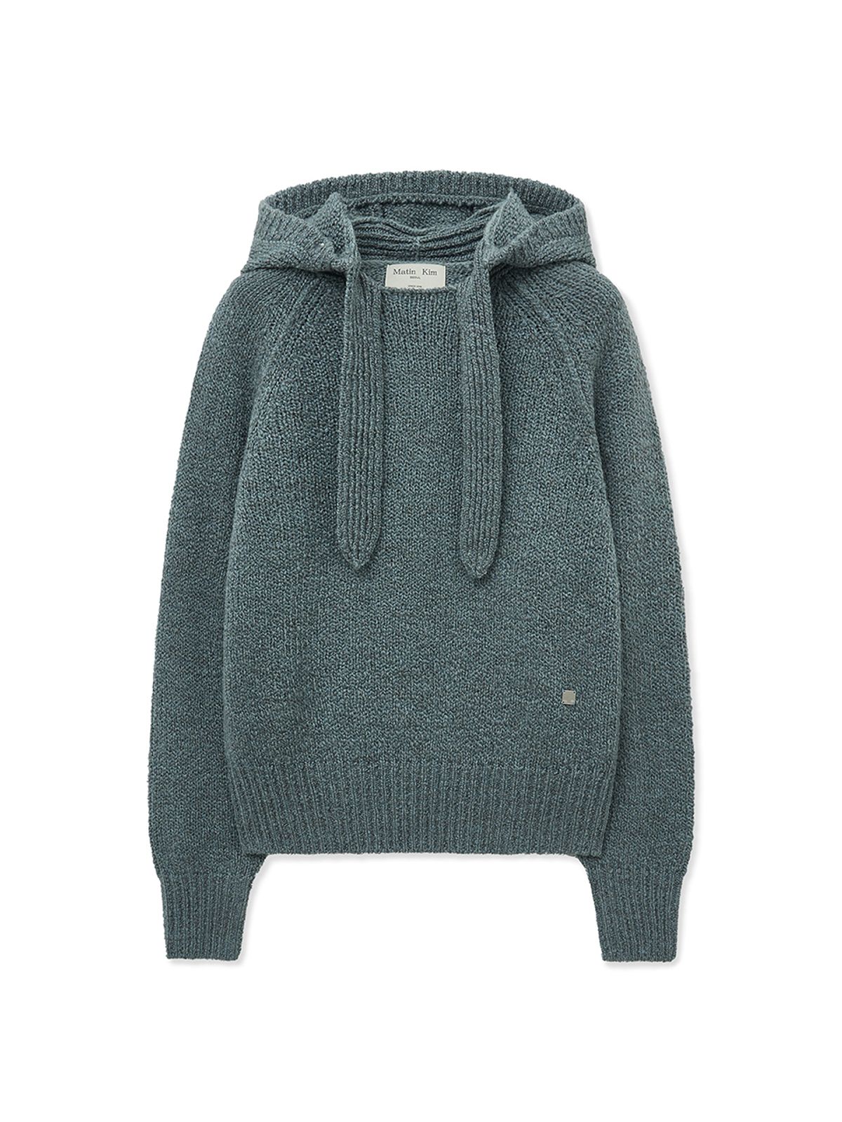 마뗑킴(MATIN KIM) MUFFLER POINT HOODY PULLOVER IN BLUE