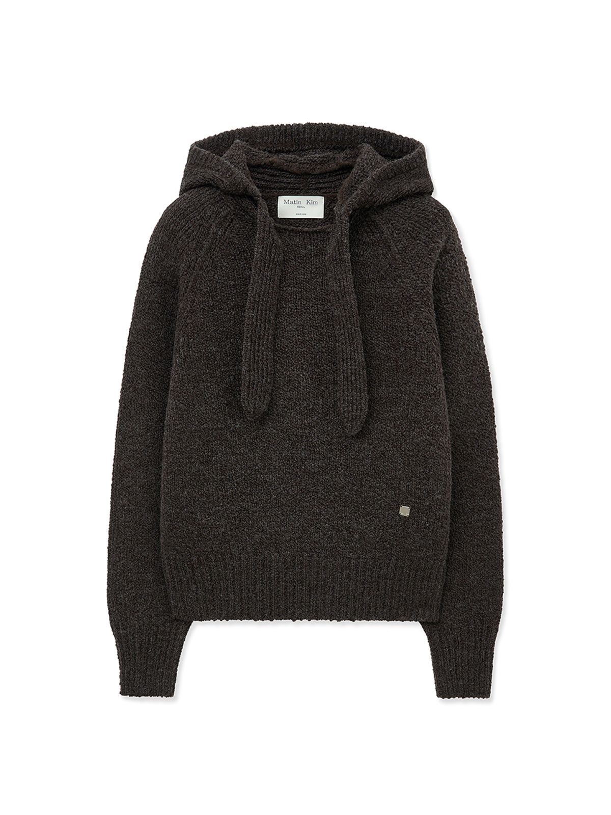 마뗑킴(MATIN KIM) MUFFLER POINT HOODY PULLOVER IN BROWN