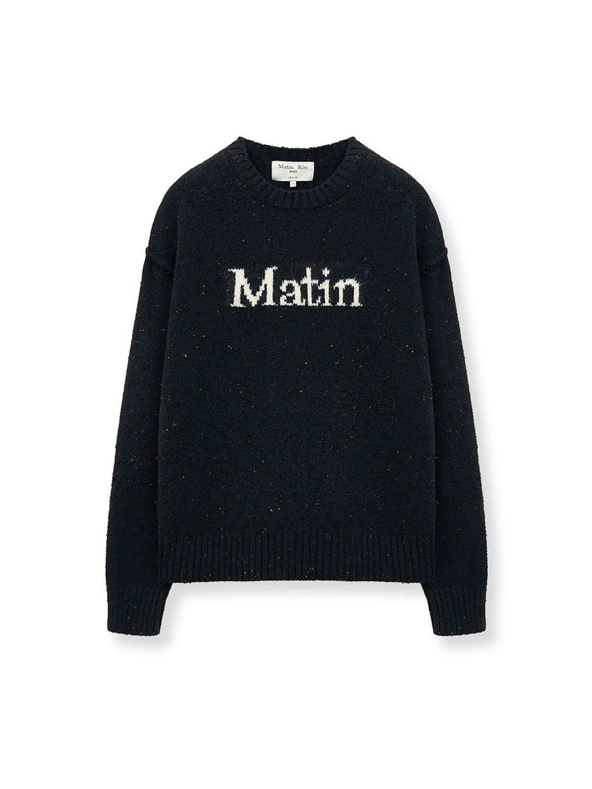 마뗑킴(MATIN KIM) MATIN MIXED YARN KNIT PULLOVER IN DARK NAVY