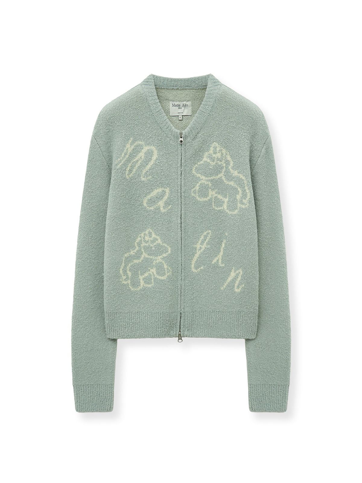 마뗑킴(MATIN KIM) MATIN PONI CONI KNIT ZIP UP IN MINT