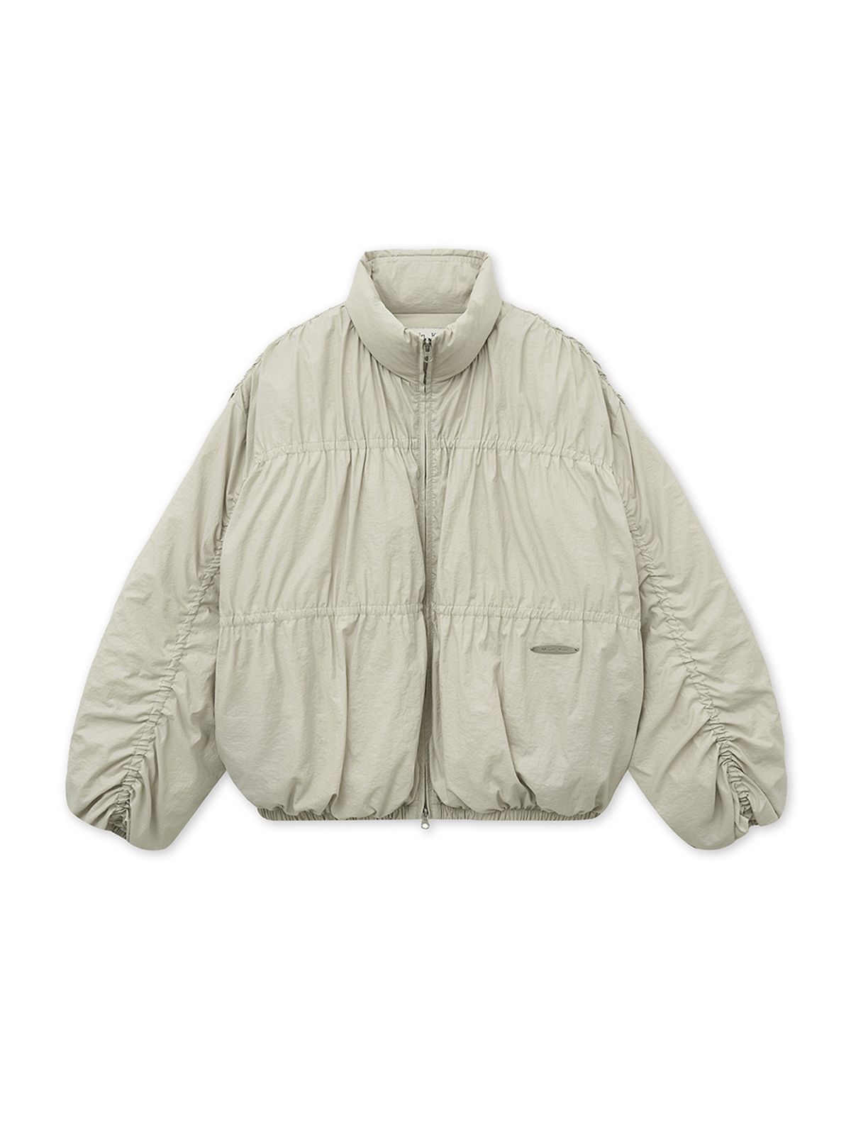 마뗑킴(MATIN KIM) HIGH NECK SHIRRING DOWN JUMPER IN LIGHT BEIGE