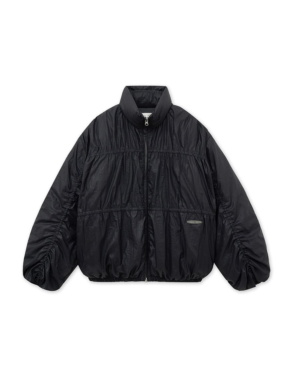 MUSINSA公式 | MATIN KIM HIGH NECK SHIRRING DOWN JUMPER IN BLACK