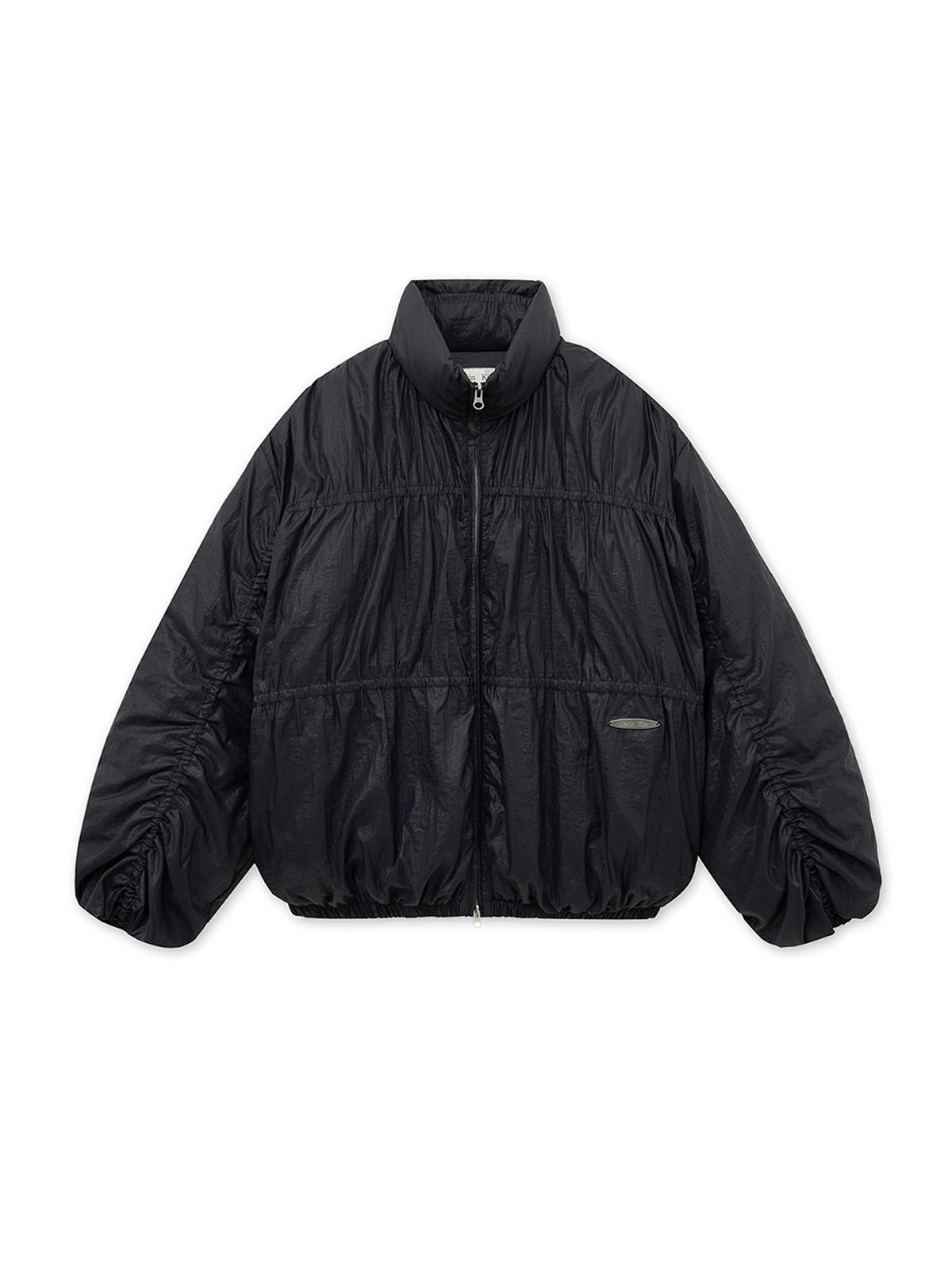 마뗑킴(MATIN KIM) HIGH NECK SHIRRING DOWN JUMPER IN BLACK