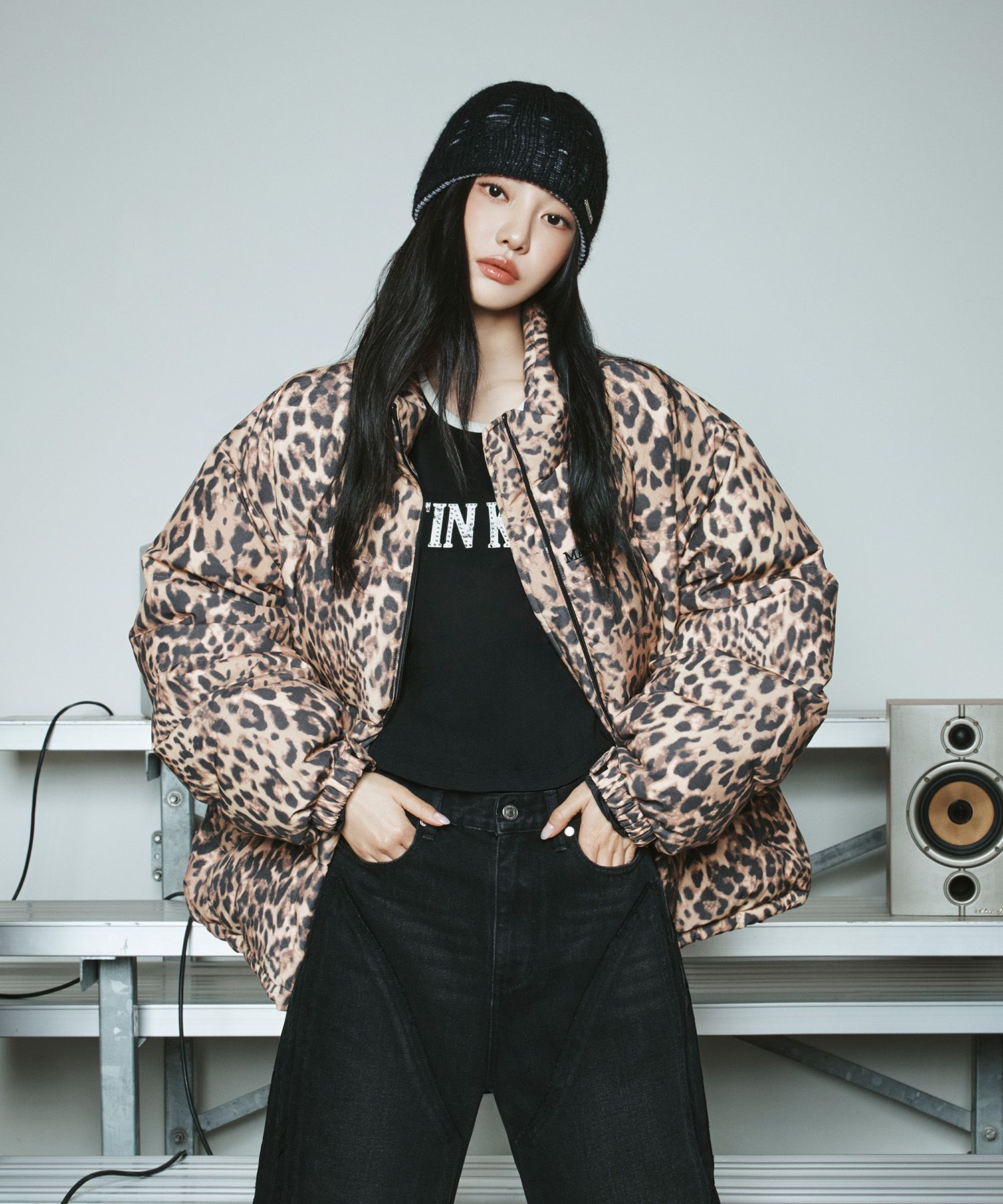 마뗑킴(MATIN KIM) LEOPARD DOWN JUMPER IN MIX - 사이즈 & 후기 | 무신사