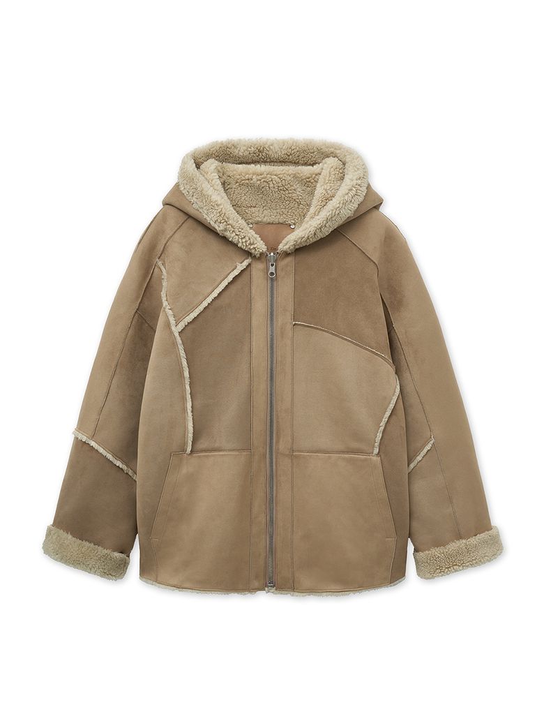 REVERSIBLE HOODY MUSTANG IN BEIGE