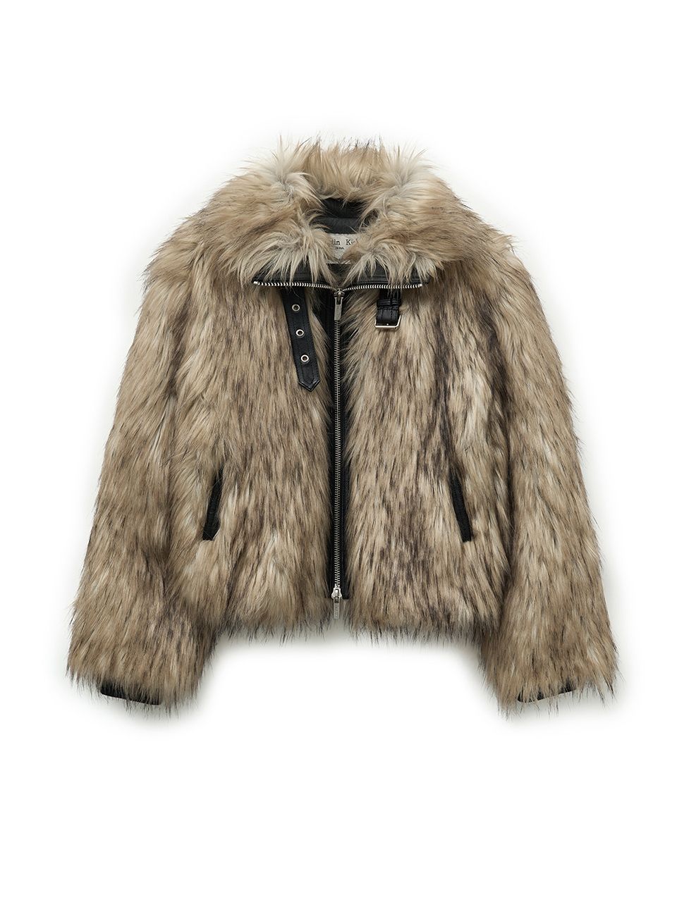 MUSINSA公式 | MATIN KIM NECK BUCKLE CROP FUR JUMPER IN BEIGE