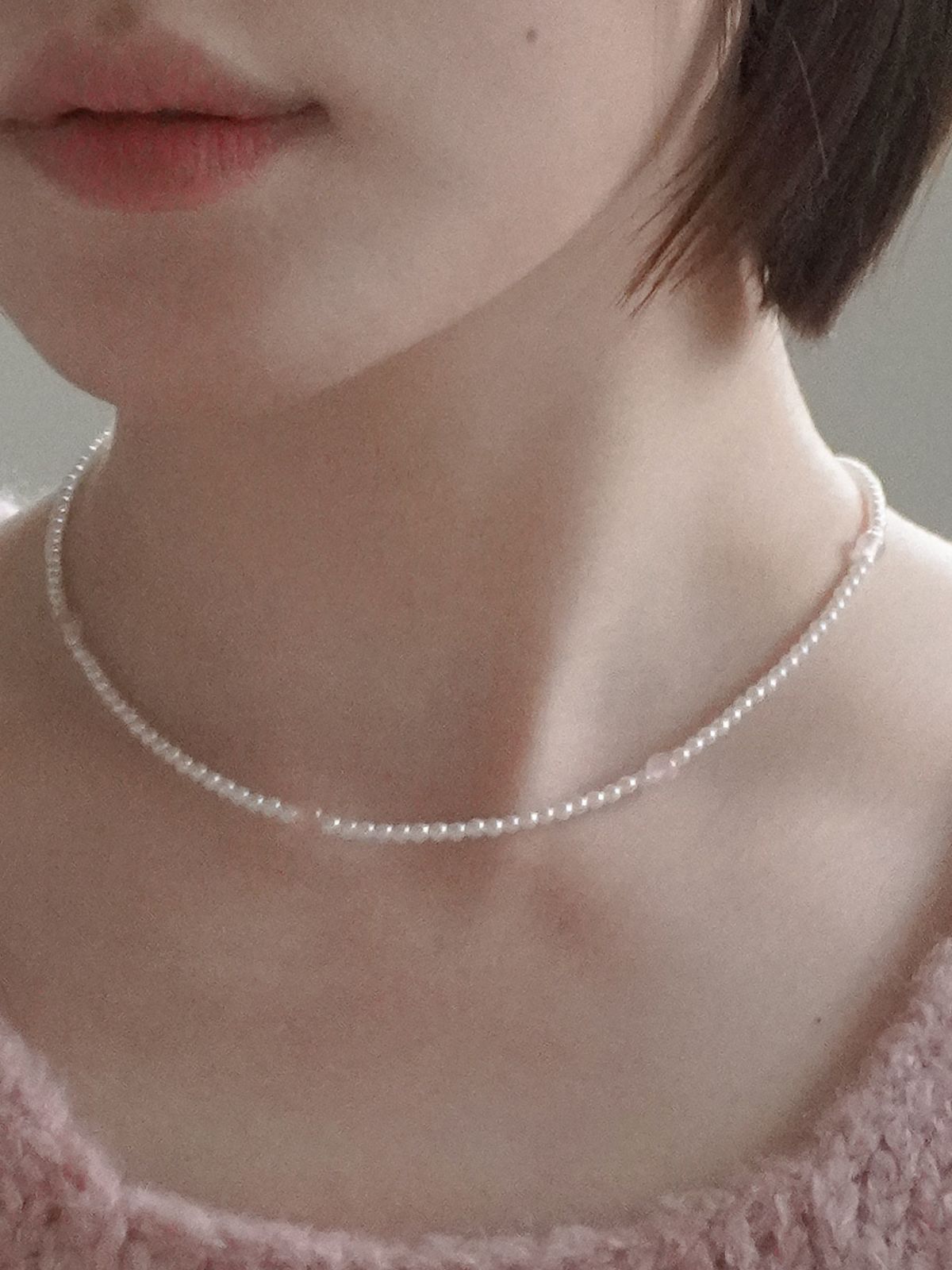 제마드(GEMADE) Pink lace necklace #N031