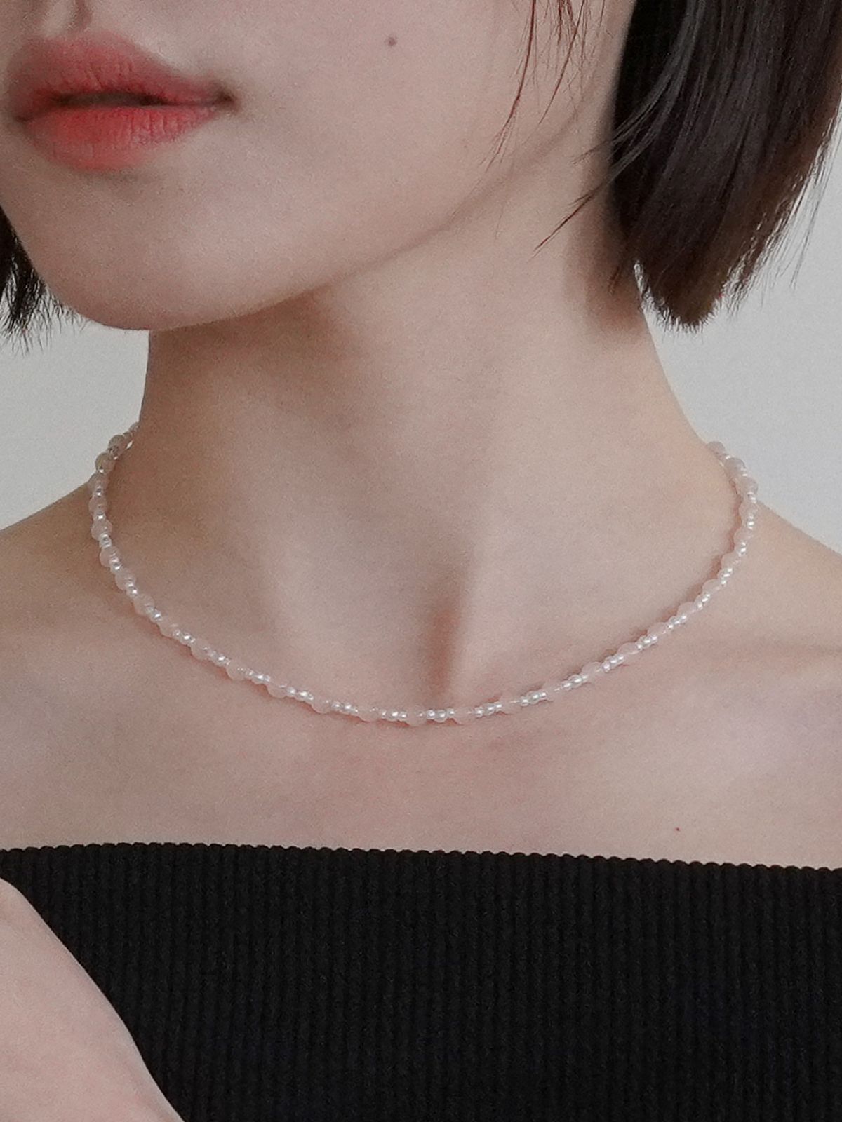제마드(GEMADE) Strawberry milk necklace #N032