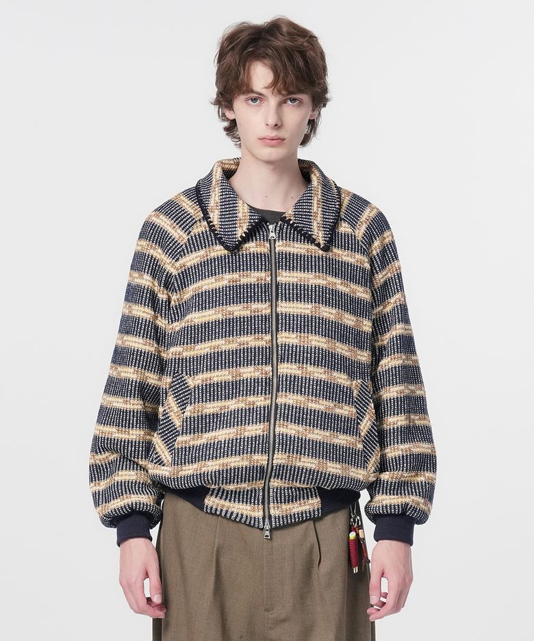 Quilted Nomad Knit Jacket_Navy