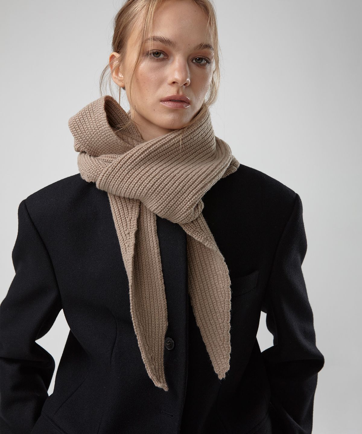 이안조(EAN JO) CHUNKY WOOL LARGE SCARF (BEIGE)