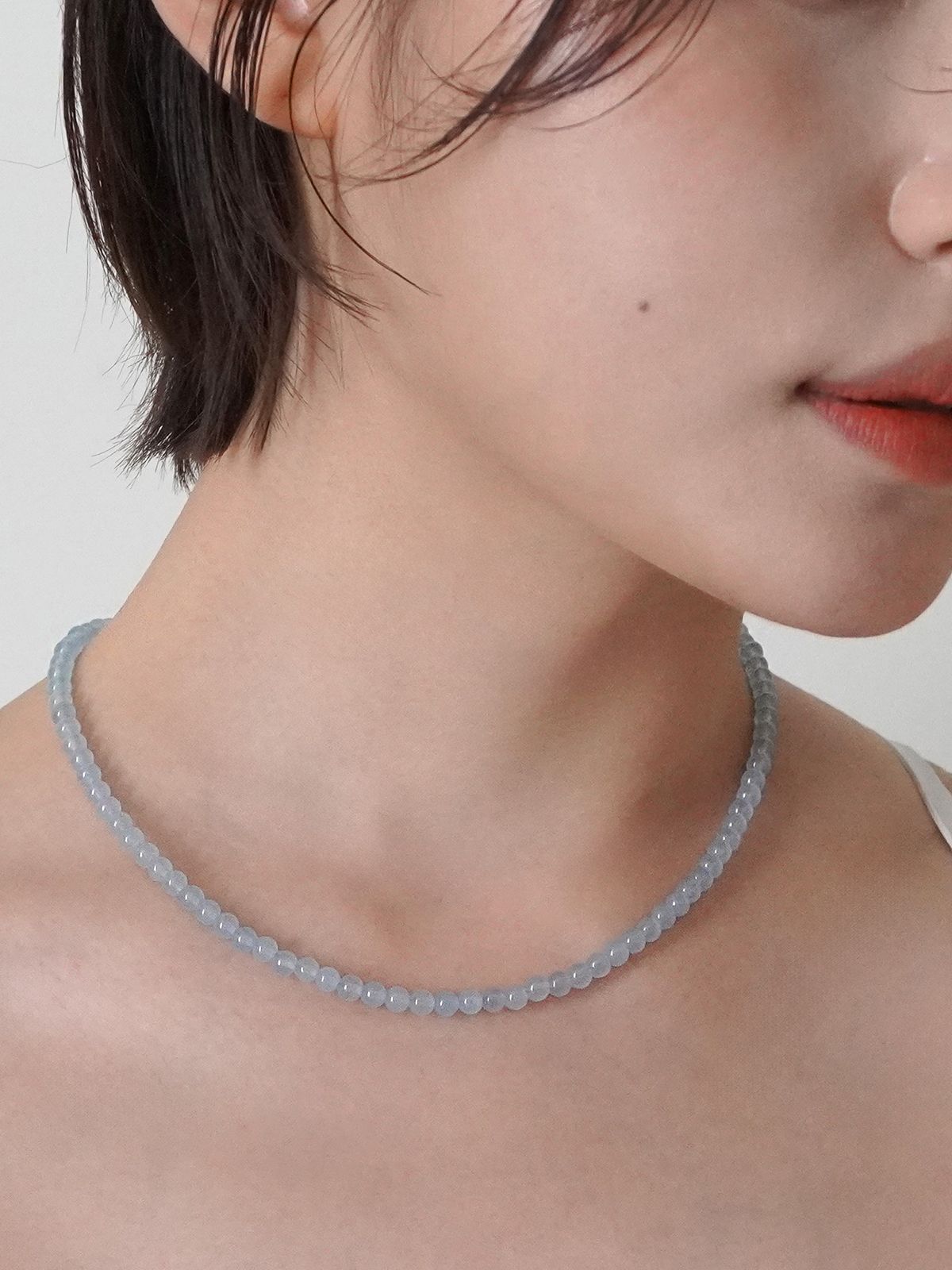 제마드(GEMADE) Blue glass necklace #N057
