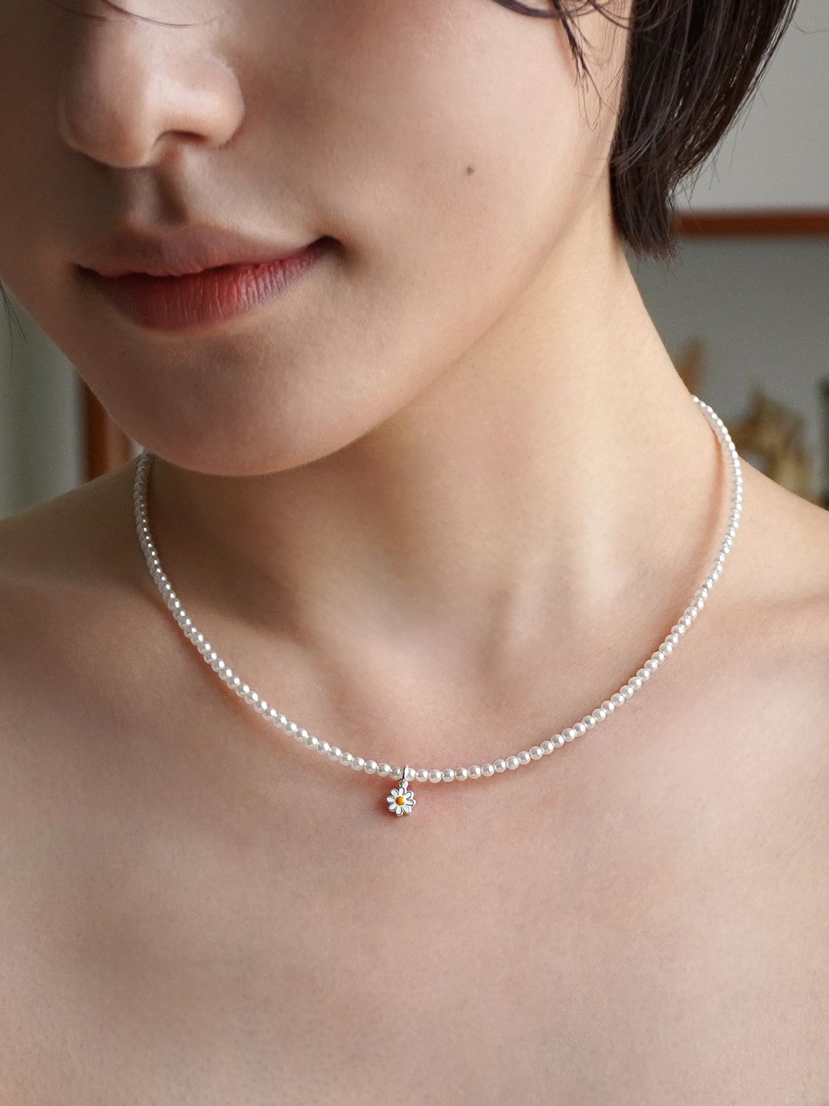 제마드(GEMADE) Daisy flower necklace #N059