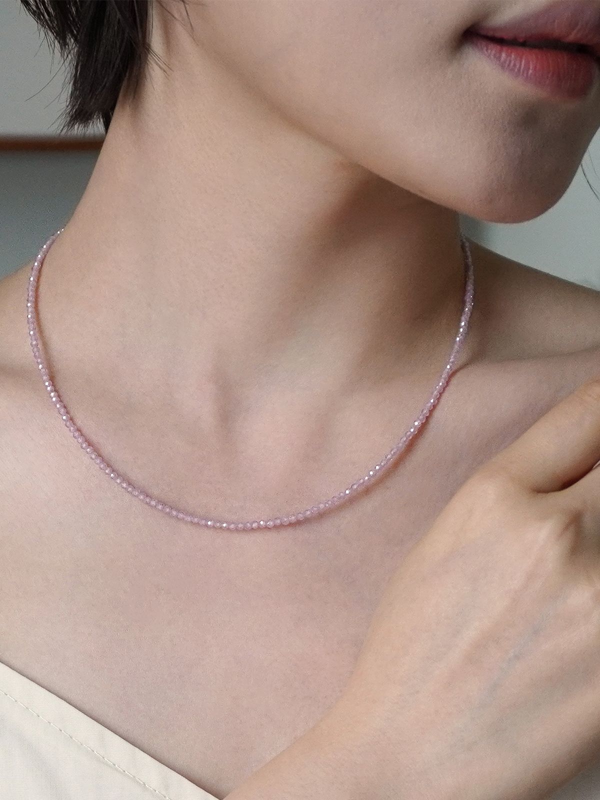 제마드(GEMADE) Pink syrup necklace #N064