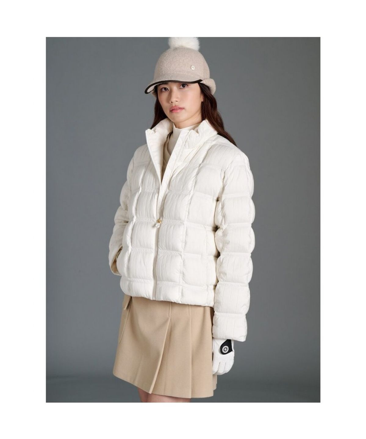 빈폴골프(BEANPOLE GOLF) 여성 숏기장 다운 - 아이보리