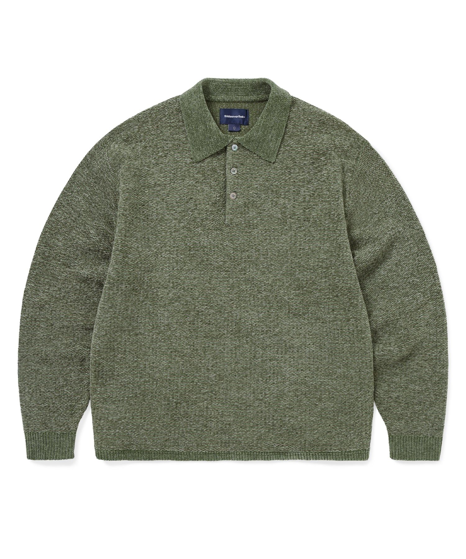 MUSINSA公式 | thisisneverthat Velvet Knit Polo Green