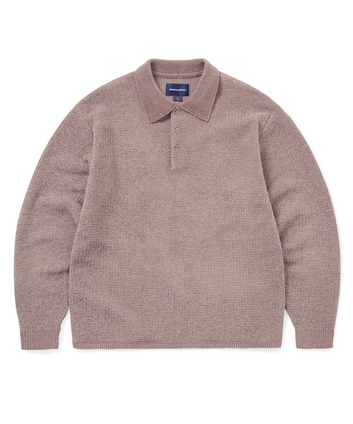 디스이즈네버댓(THISISNEVERTHAT) Velvet Knit Polo Dusty Pink