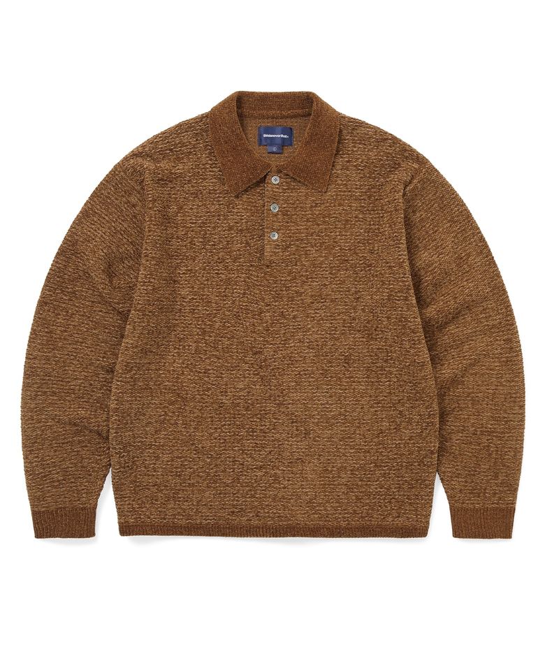 Velvet Knit Polo Brown