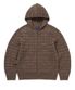 Textured Knit Zip Hoodie Brown
