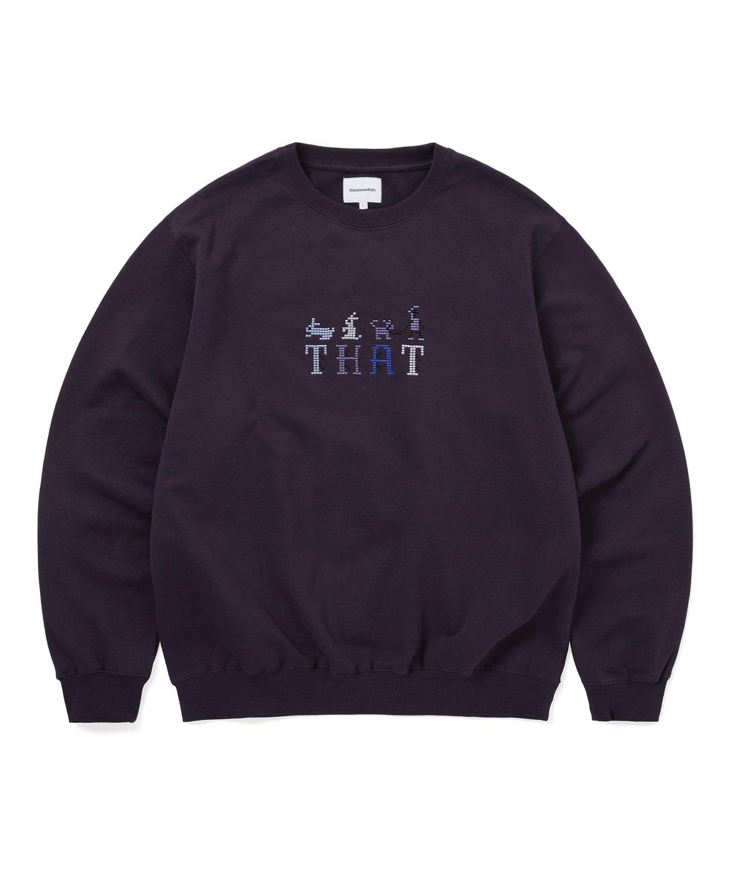 MUSINSA | thisisneverthat THAT Embroidered Crewneck Dark Purple