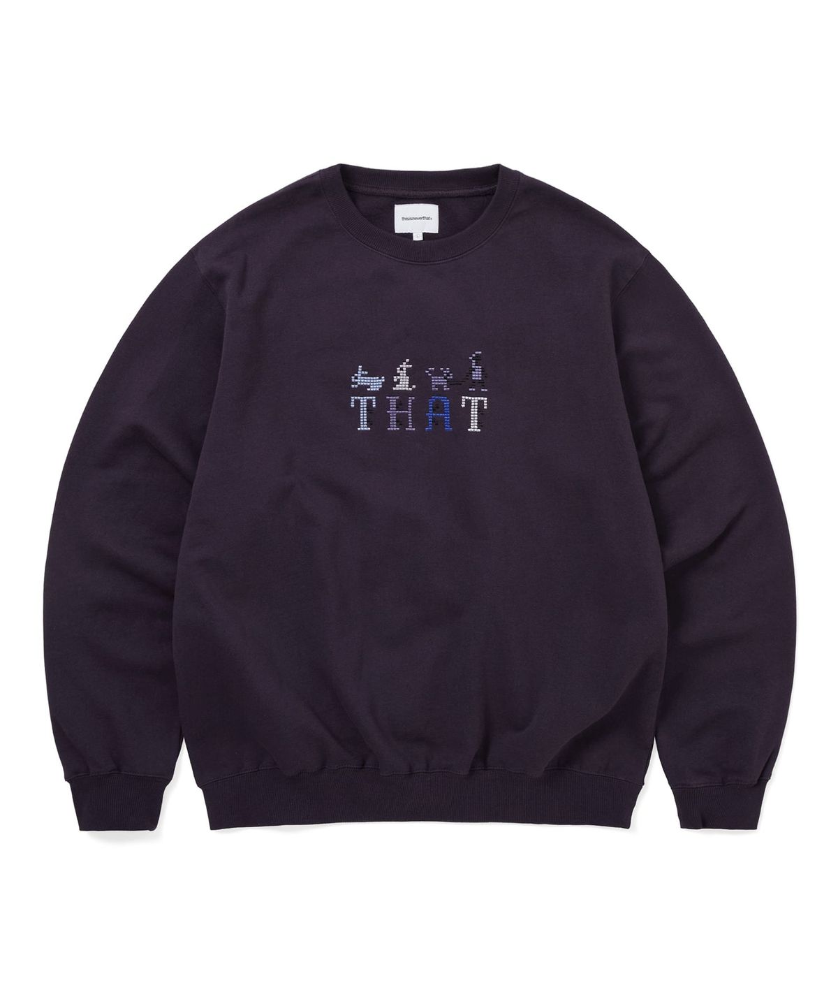 디스이즈네버댓(THISISNEVERTHAT) THAT Embroidered Crewneck Dark Purple
