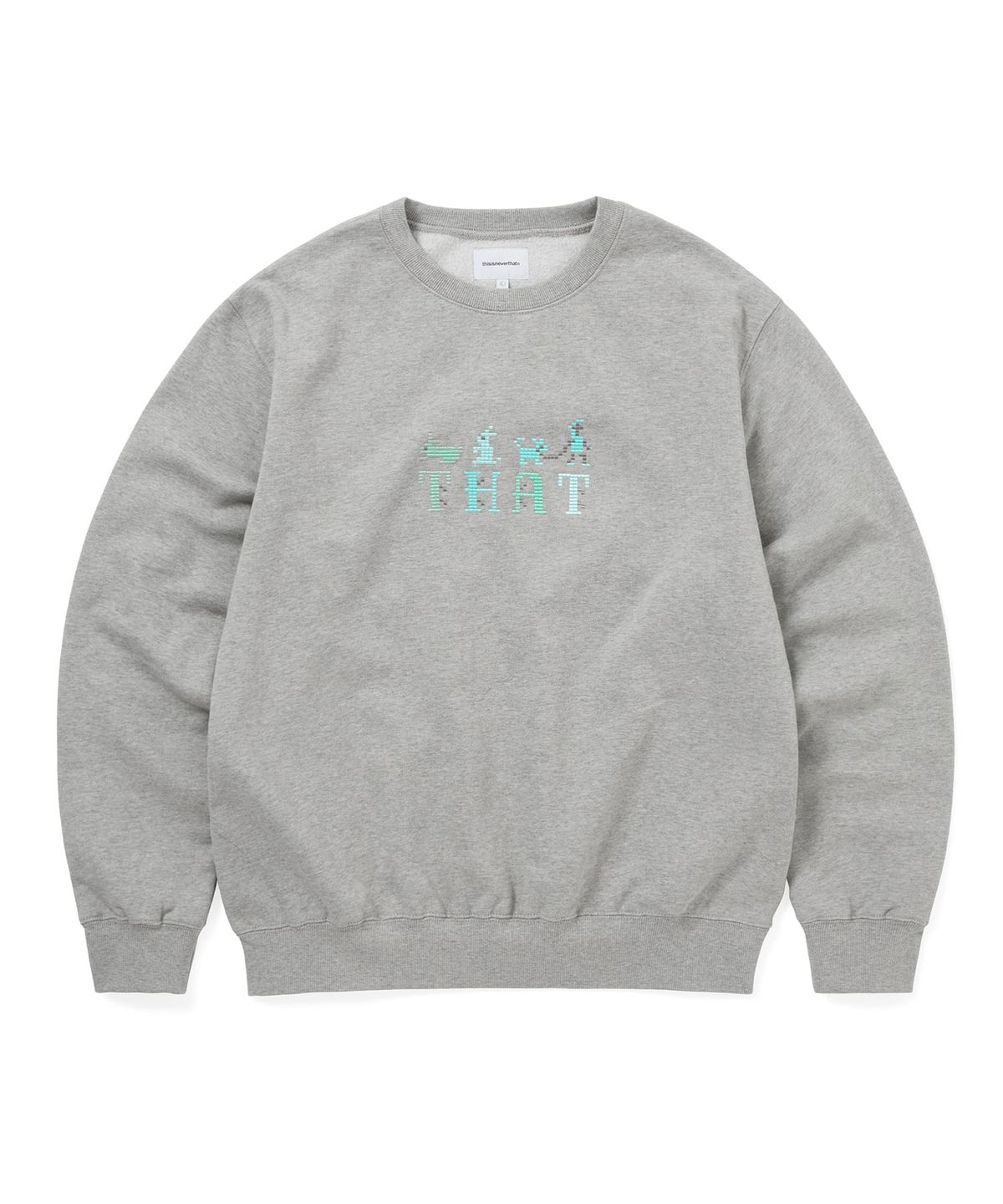 디스이즈네버댓(THISISNEVERTHAT) THAT Embroidered Crewneck Dark Heather Grey