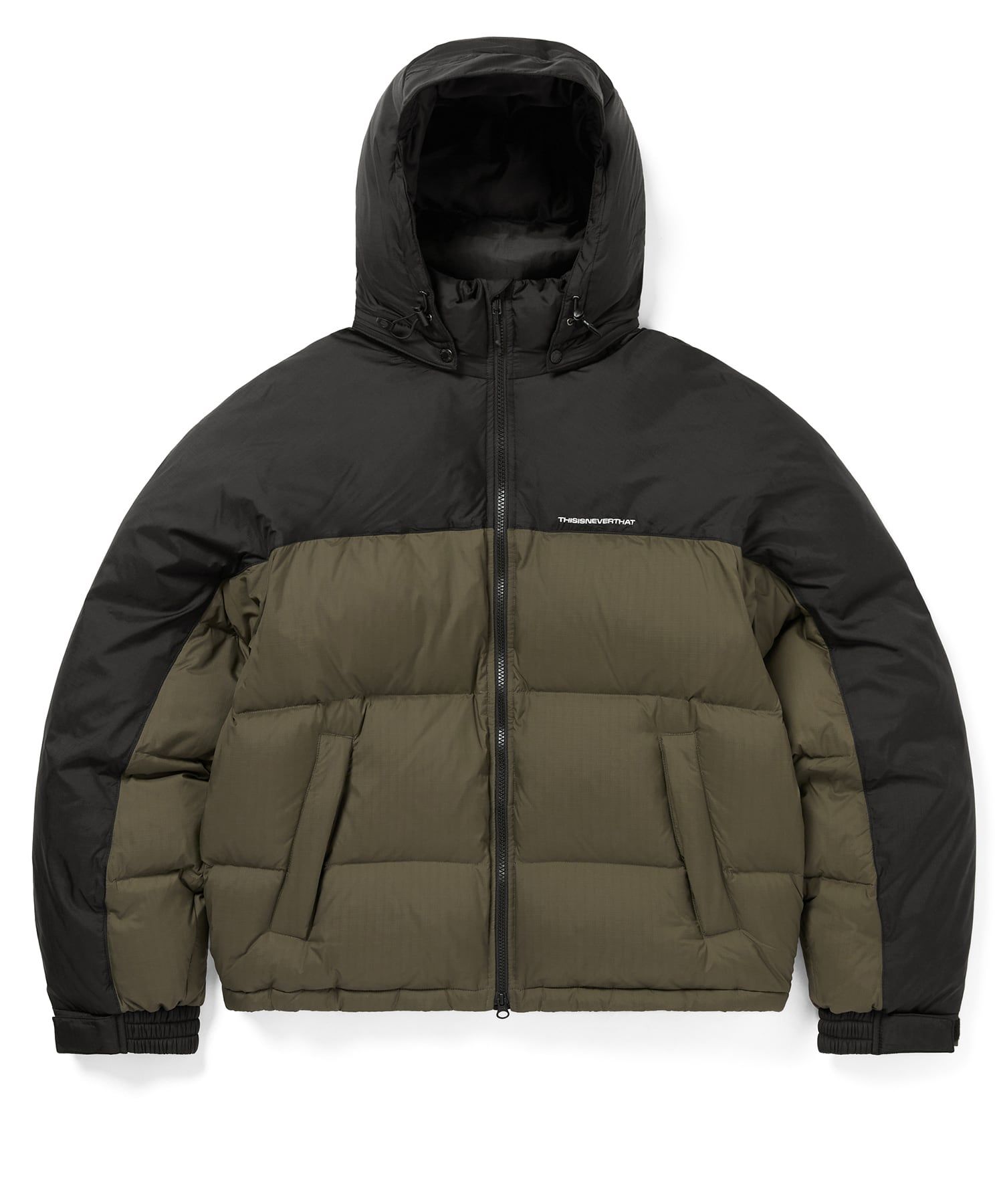 MUSINSA | thisisneverthat Multi-Ripstop Down Puffer Jacket Olive