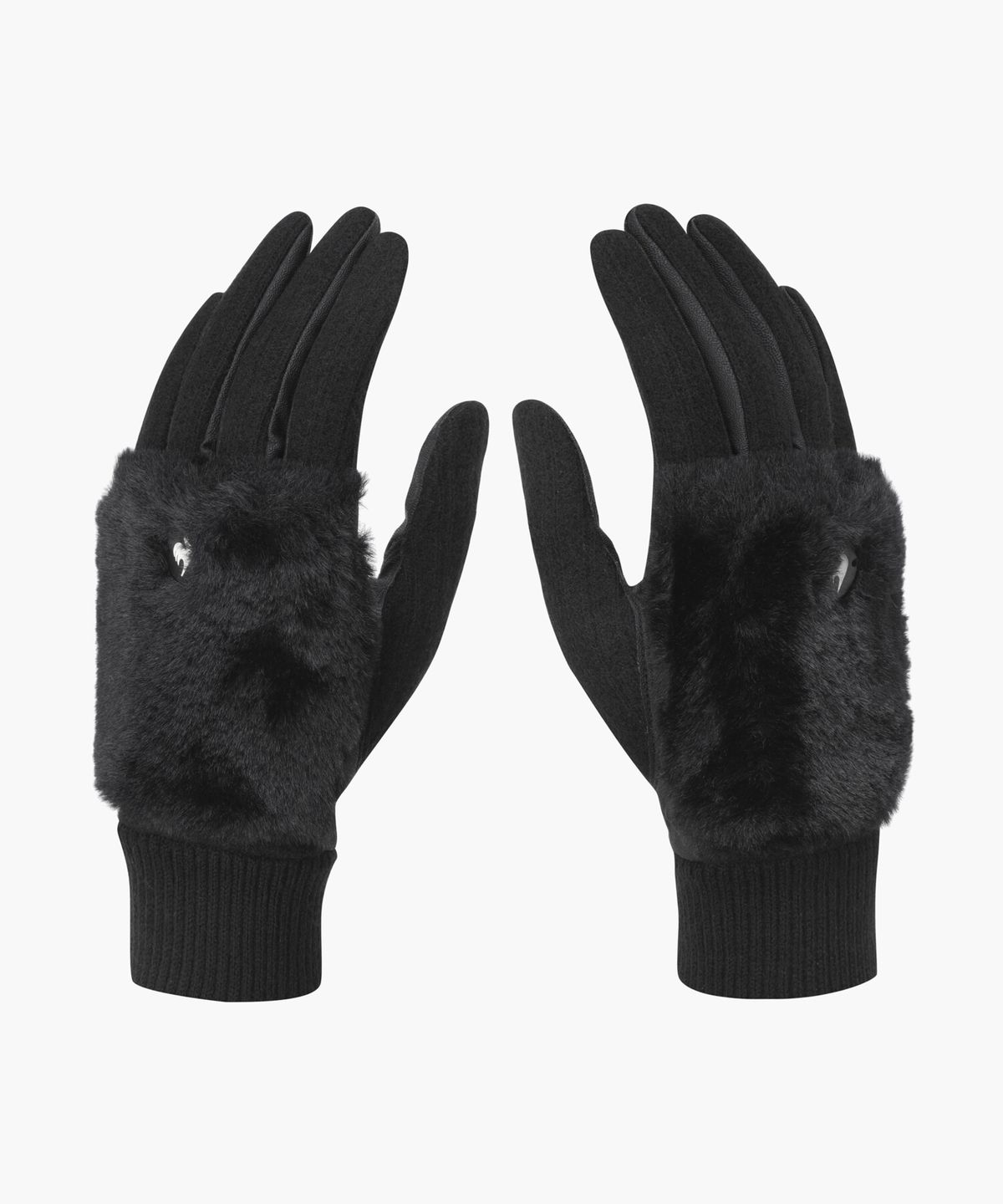 르꼬끄 골프(LECOQ GOLF) 여성 기모 퍼 양손 장갑 _BLCK GQ422LGLO2