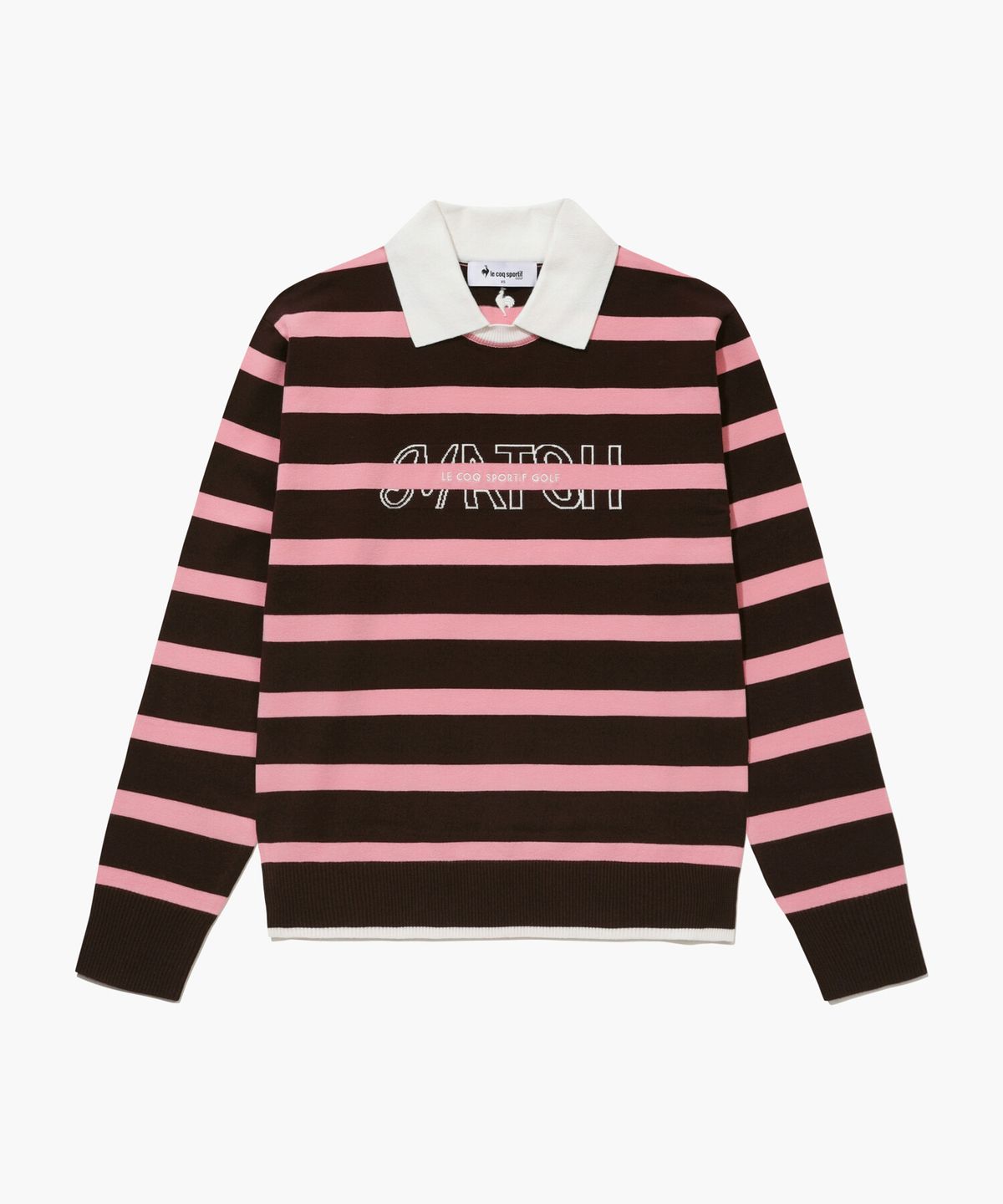 르꼬끄 골프(LECOQ GOLF) 여성 스트라이프 카라 스웨터 _DPCH GQ422LKPO3