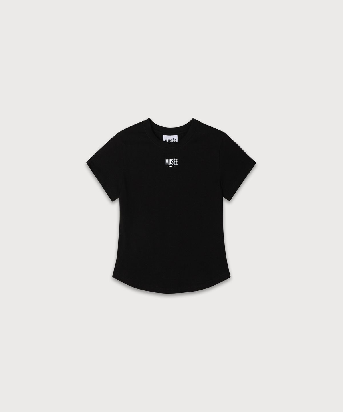 뮤제(MUSEE) MUSEE Logo Slim Fit Essentiel T-Shirt_Black