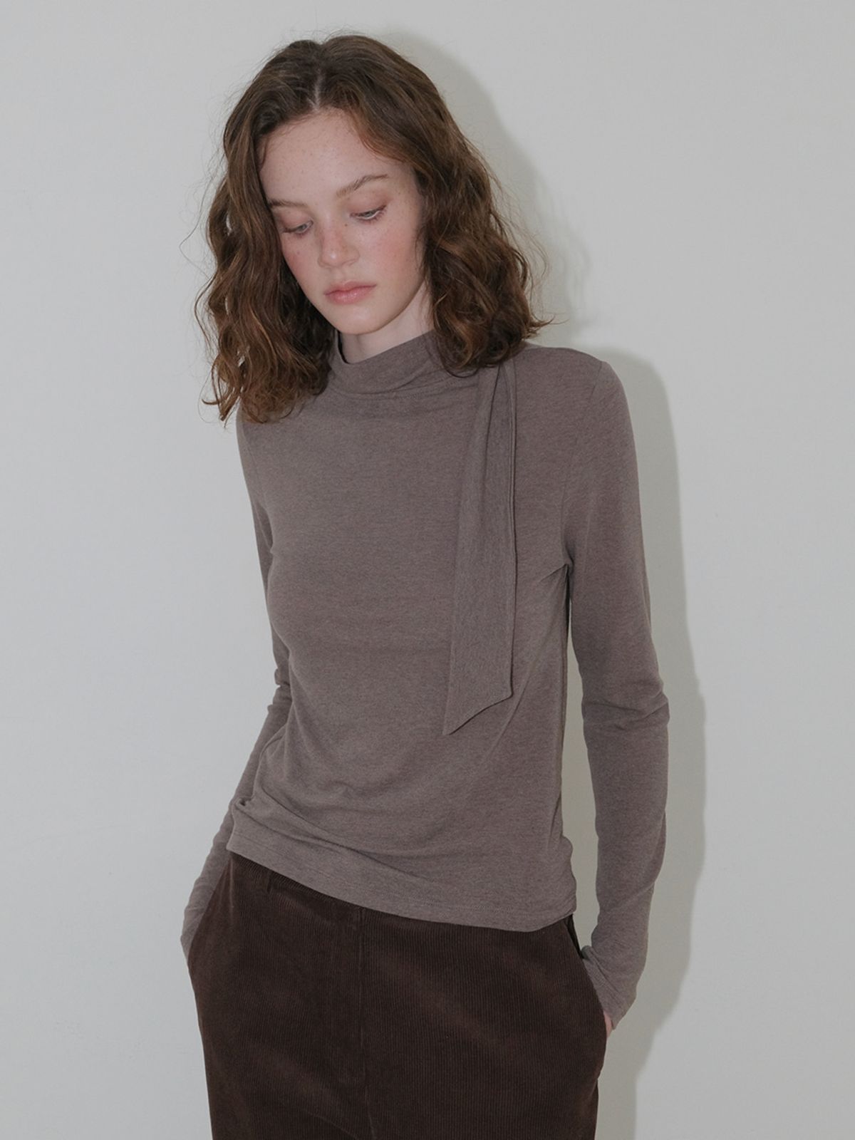 에트몽(ETMON) 2-Way Tie T-Shirt, Cocoa