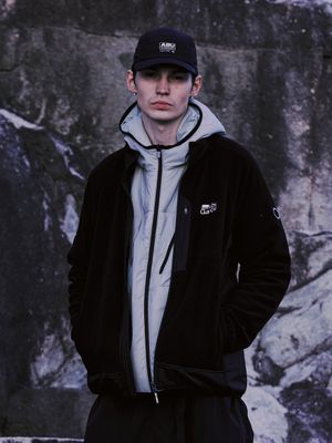 우븐 믹스 플리스 자켓 BLACK