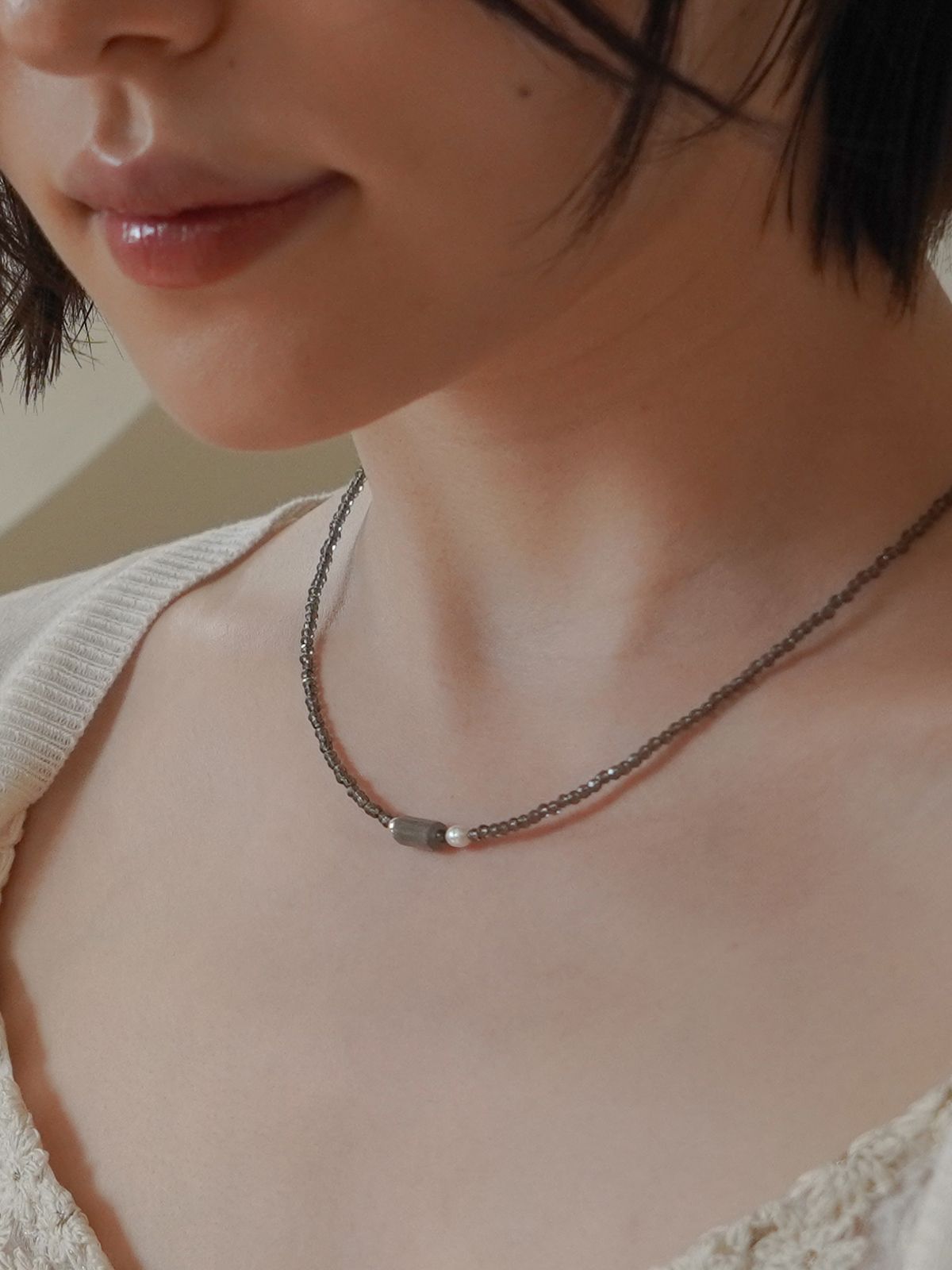 제마드(GEMADE) Labrador smoky necklace #N090