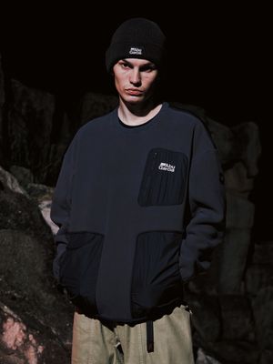 우븐 믹스 플리스 맨투맨 GREY