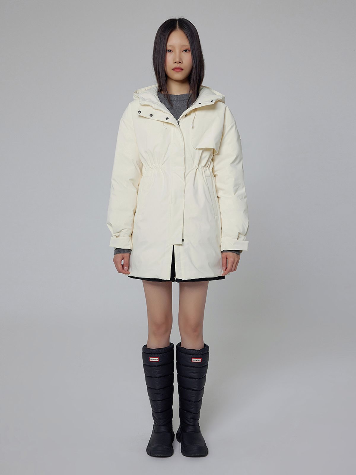 헌터(HUNTER) [WOMEN] 오리지날 롱 다운 자켓 - 아이보리 HDW0005ADZIVO