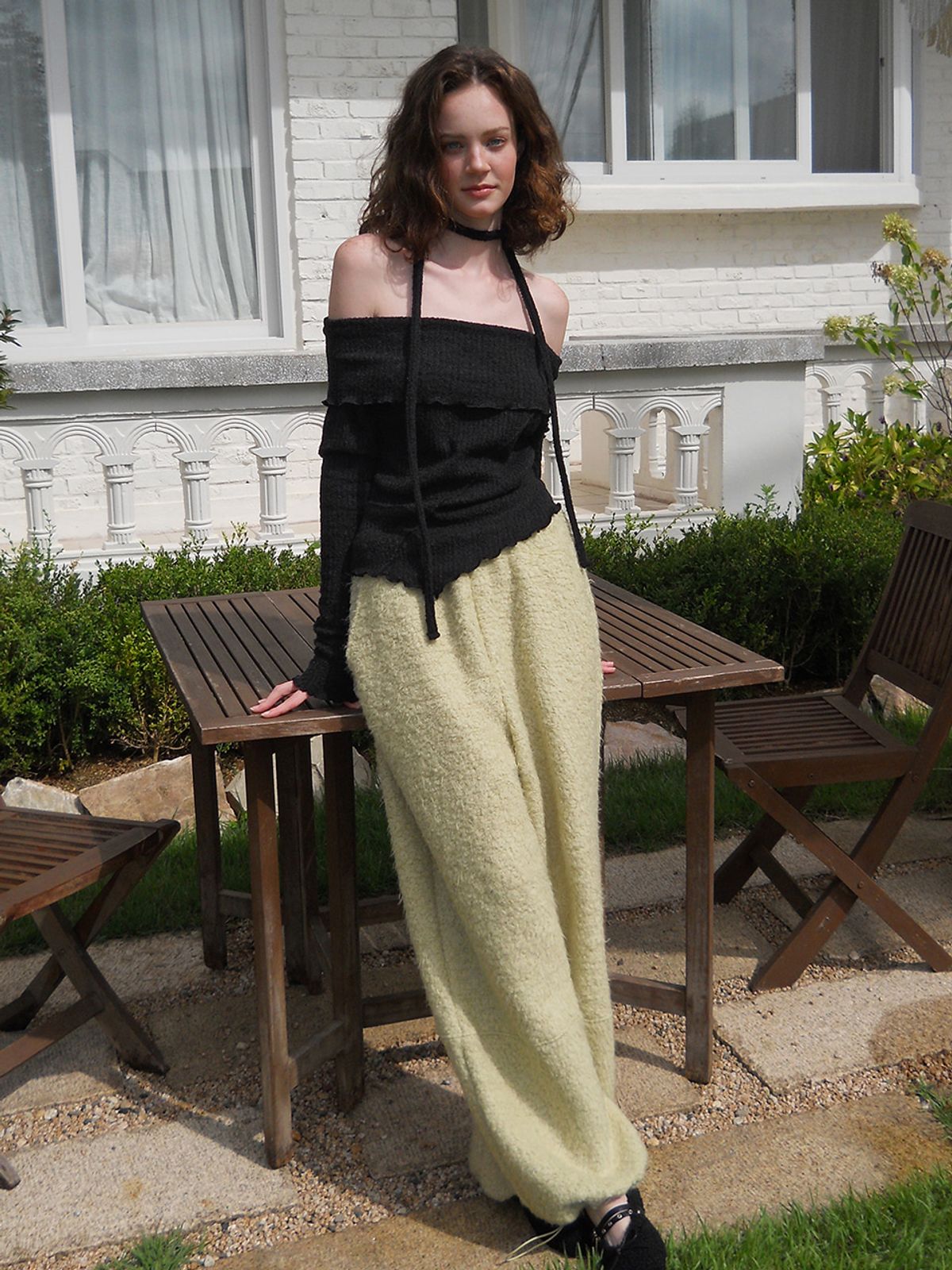 에트몽(ETMON) Fur Banding Pants, Light Green