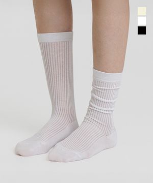 [3pack] 시어리브 골지 삭스_블랙/크림/화이트