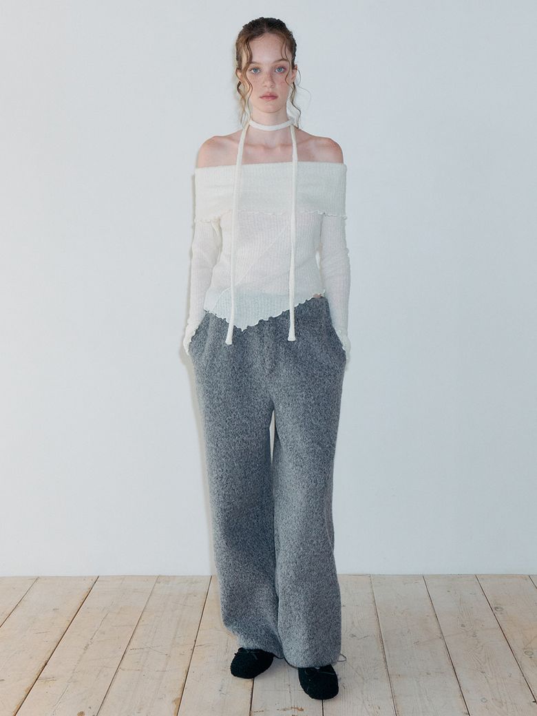 Fur Banding Pants, Charcoal