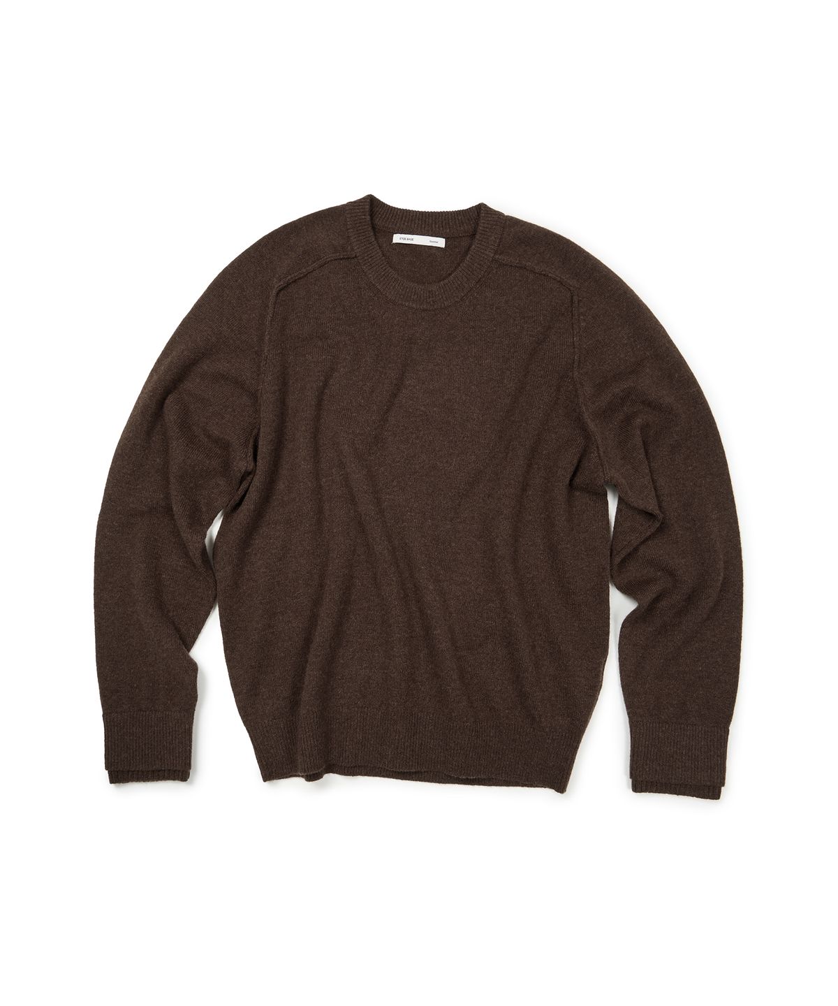 이티씨이(ETCE) (BASE) LAYERED CUFF ROUND KNIT (BROWN)