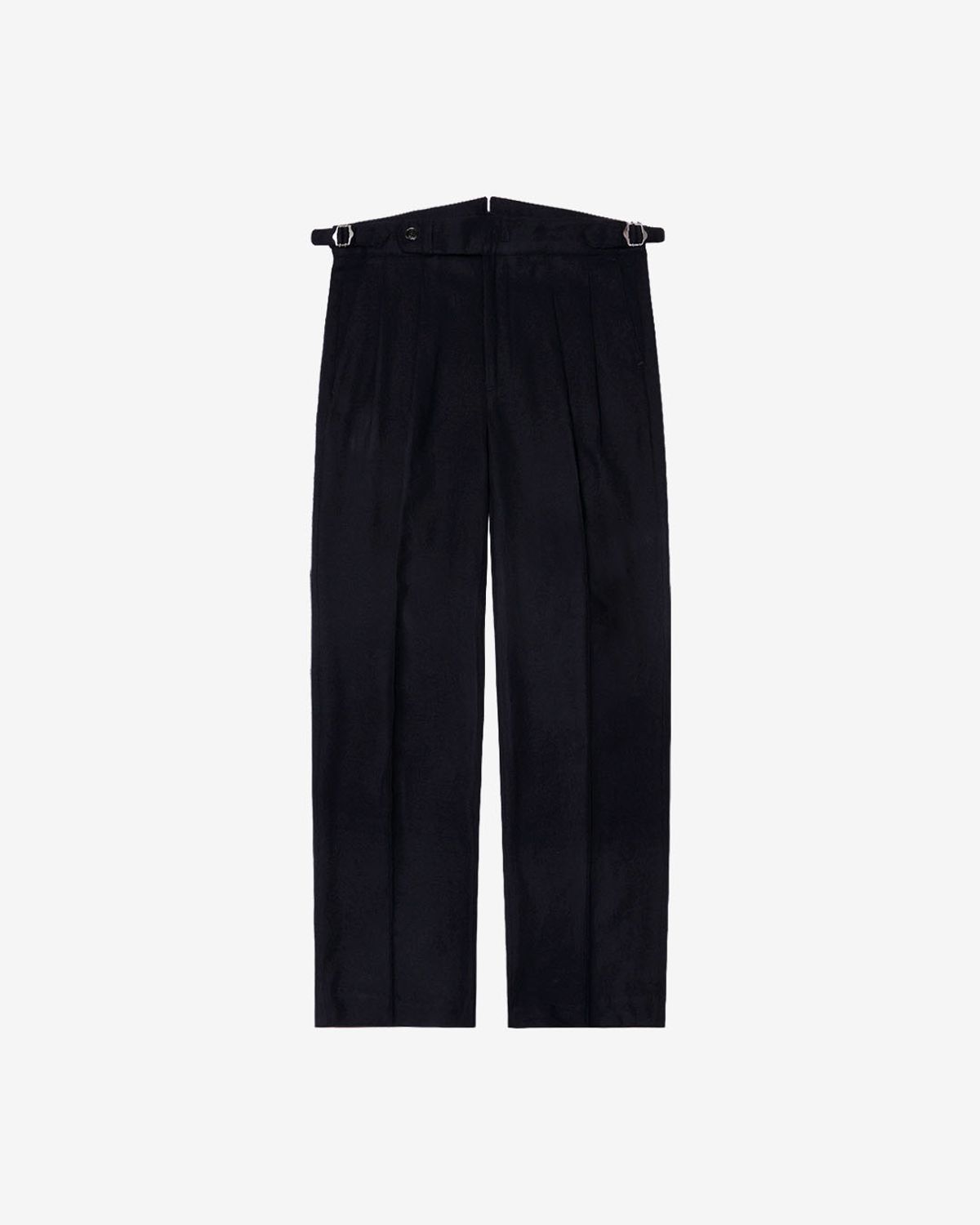 솔티(SORTIE) W412 Reve Pleats Wool Trousers (Dark Navy)