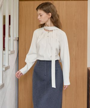 타이 트윌 블라우스 OW5WBA890