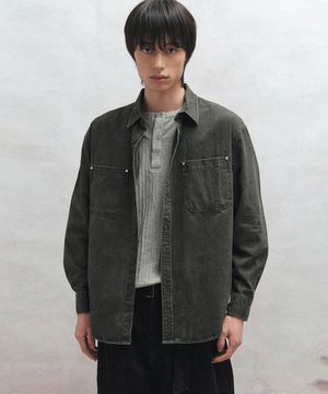 몰스킨 리벳 포켓 셔츠 (카키)