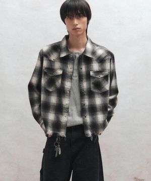 데미지드 웨스턴 셔츠 (화이트)