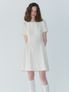 Shirring Flare Mini Dress, Ivory