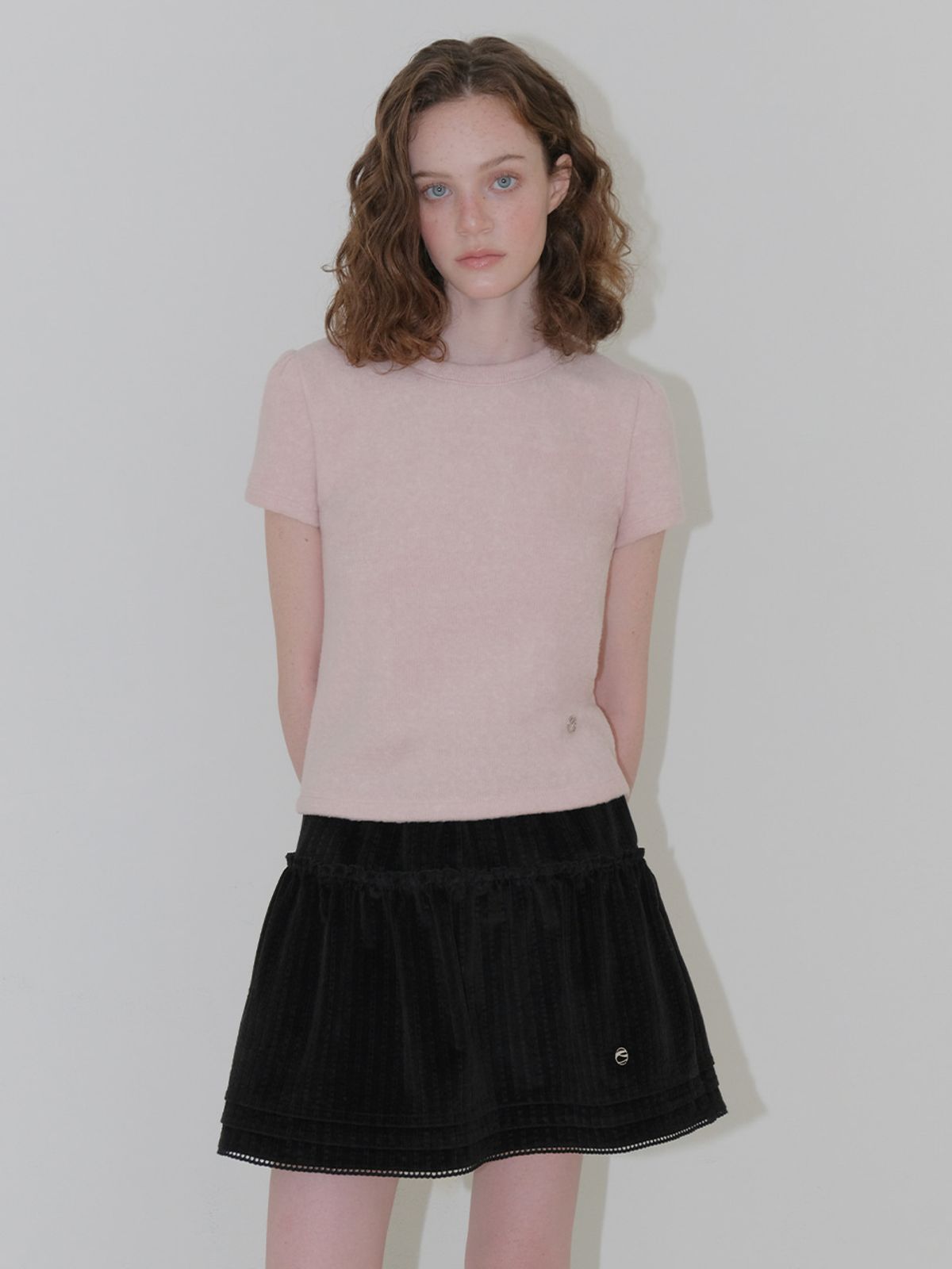 에트몽(ETMON) Cozy Puff T-Shirt, Pink