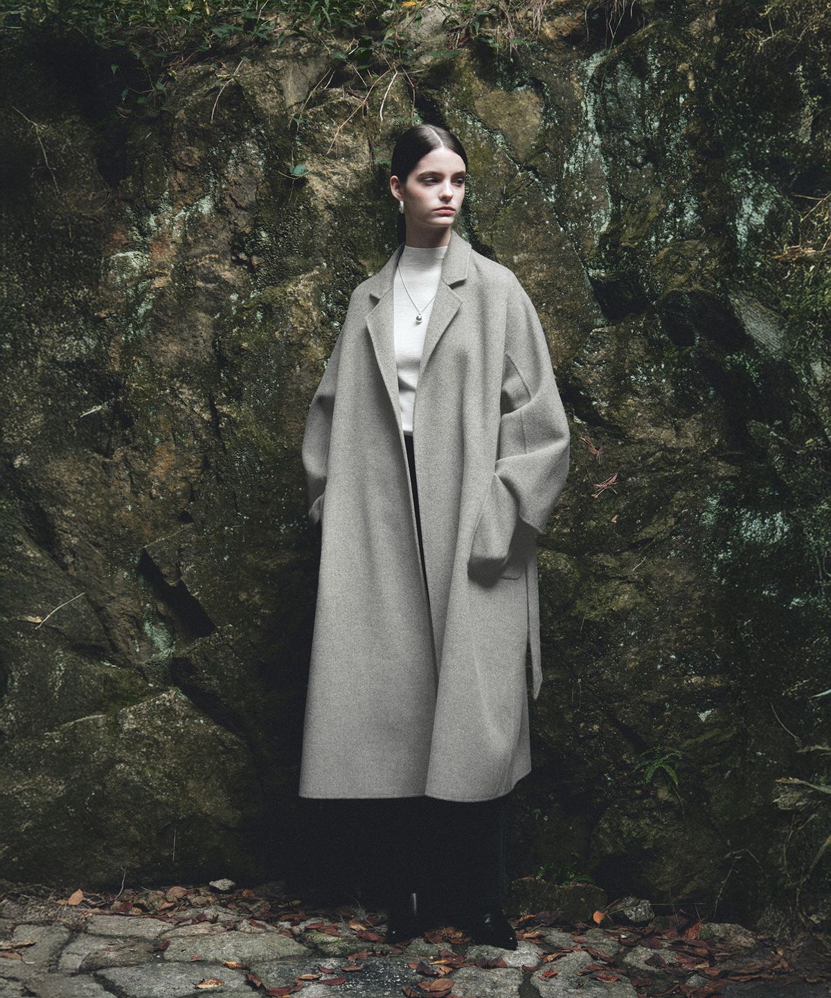 뮤제(MUSEE) MAGOT Reversible Merino Wool Handmade Coat_Gray